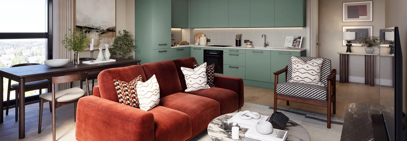 One Waterside, Bath living room