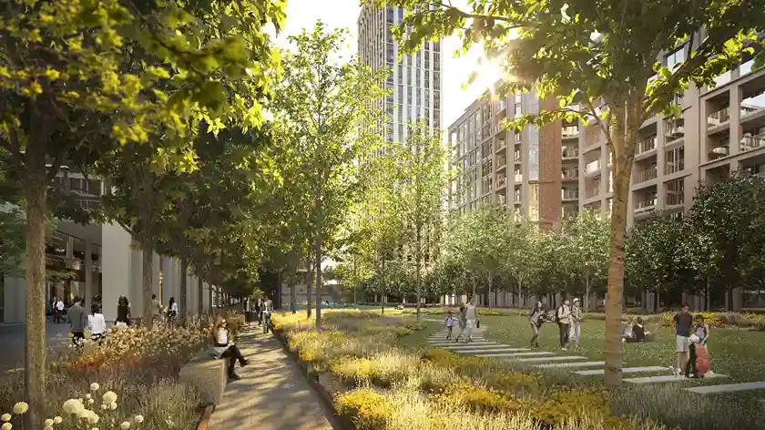 Landscaped green space